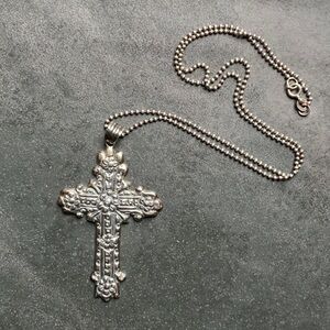 Ornate Sterling Silver Cross Pendant